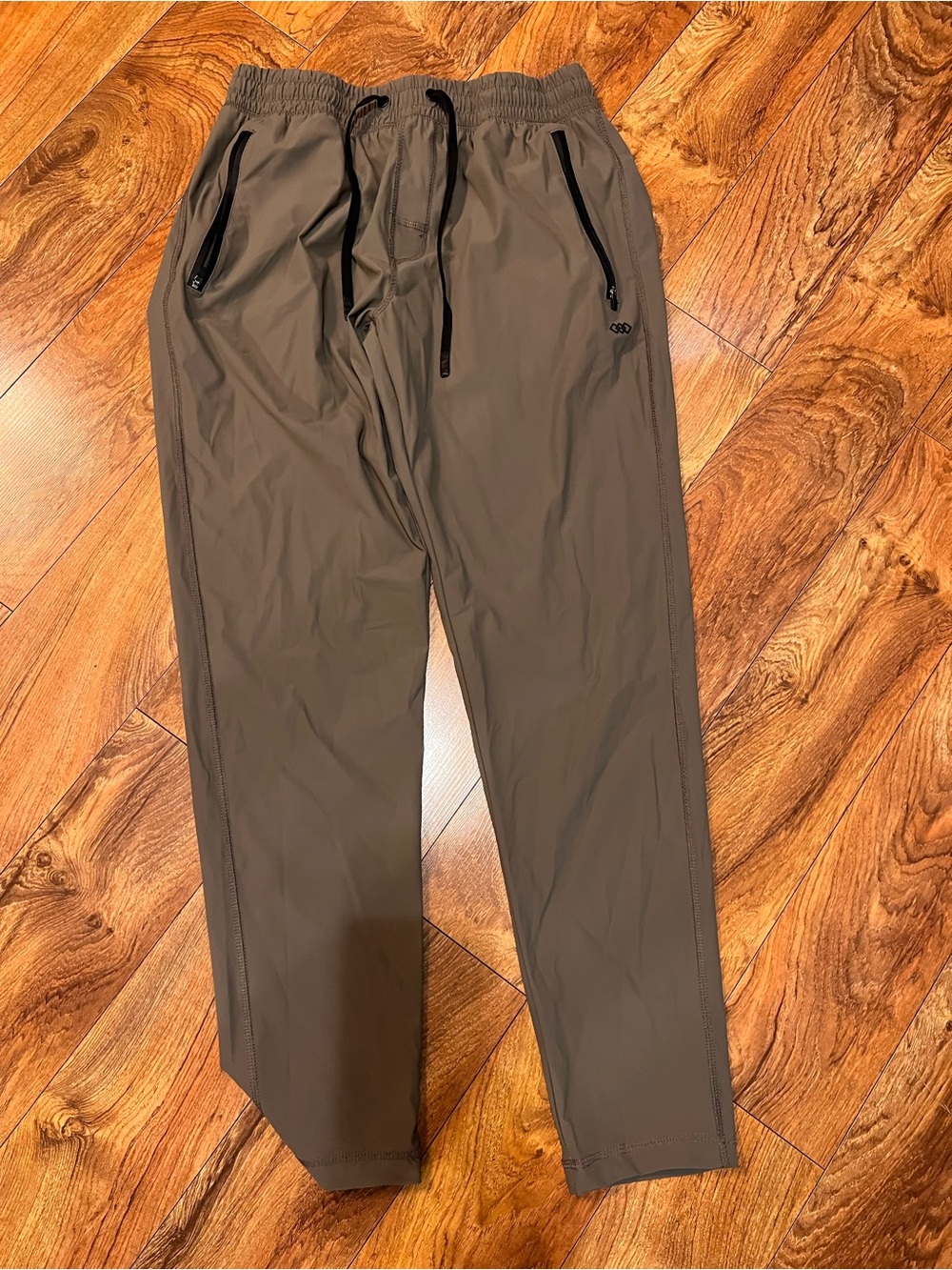 Men's Olive Drawstring Joggers with Zip Pockets, NWOT